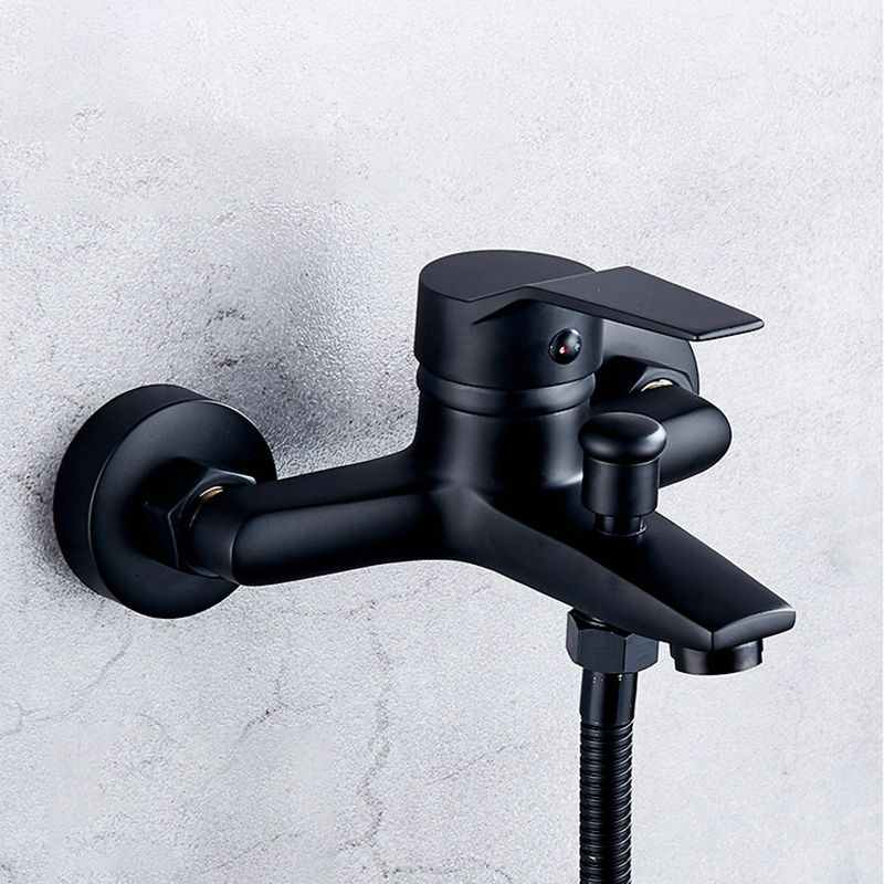 Brass Wall Mounted Shower System Single Hand Shower with Lever Handle Clearhalo 'Bathroom Remodel & Bathroom Fixtures' 'Home Improvement' 'home_improvement' 'home_improvement_shower_faucets' 'Shower Faucets & Systems' 'shower_faucets' 'Showers & Bathtubs Plumbing' 'Showers & Bathtubs' 1200x1200_61ef83a2-a490-4452-a7e8-a6e7ab029ff6