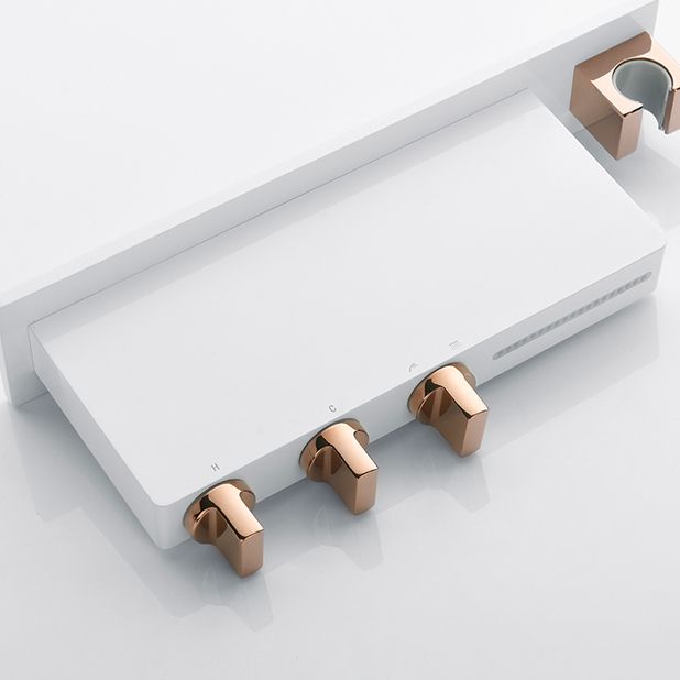 Wall Mount Tub Filler Modern Brass Triple Knob Handle Waterfall Tub Filler with Handshower Clearhalo 'Bathroom Remodel & Bathroom Fixtures' 'Bathtub Faucets' 'bathtub_faucets' 'Home Improvement' 'home_improvement' 'home_improvement_bathtub_faucets' 1200x1200_61f1e9e5-094b-46b6-add7-588cc3e83757