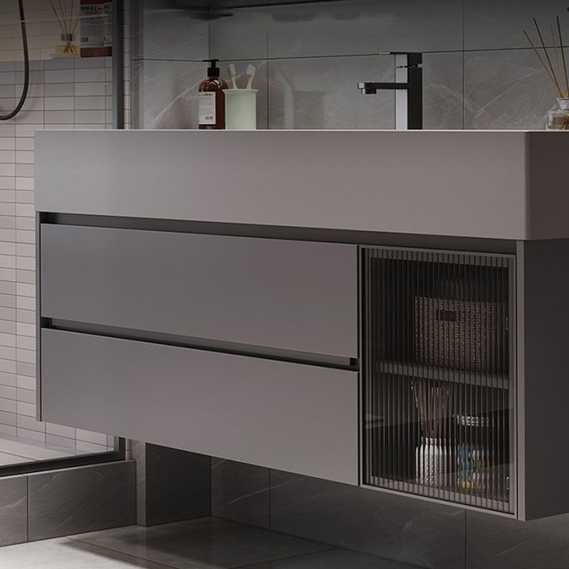 Overflow Bathroom Vanity Stone Mirror Waterproof Wall Mount Single Sink with 2 Drawers Clearhalo 'Bathroom Remodel & Bathroom Fixtures' 'Bathroom Vanities' 'bathroom_vanities' 'Home Improvement' 'home_improvement' 'home_improvement_bathroom_vanities' 1200x1200_61f30115-d203-4e15-9958-ccc78ba75bf9