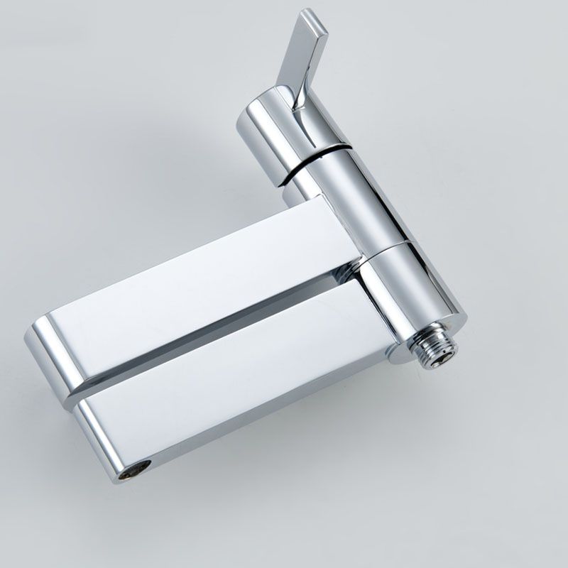 Contemporary Chrome Bath Faucet Trim Swivel Wall Mounted with Hand Shower Clearhalo 'Bathroom Remodel & Bathroom Fixtures' 'Bathtub Faucets' 'bathtub_faucets' 'Home Improvement' 'home_improvement' 'home_improvement_bathtub_faucets' 1200x1200_62081277-8485-4a2a-a669-35fe7fe81cce