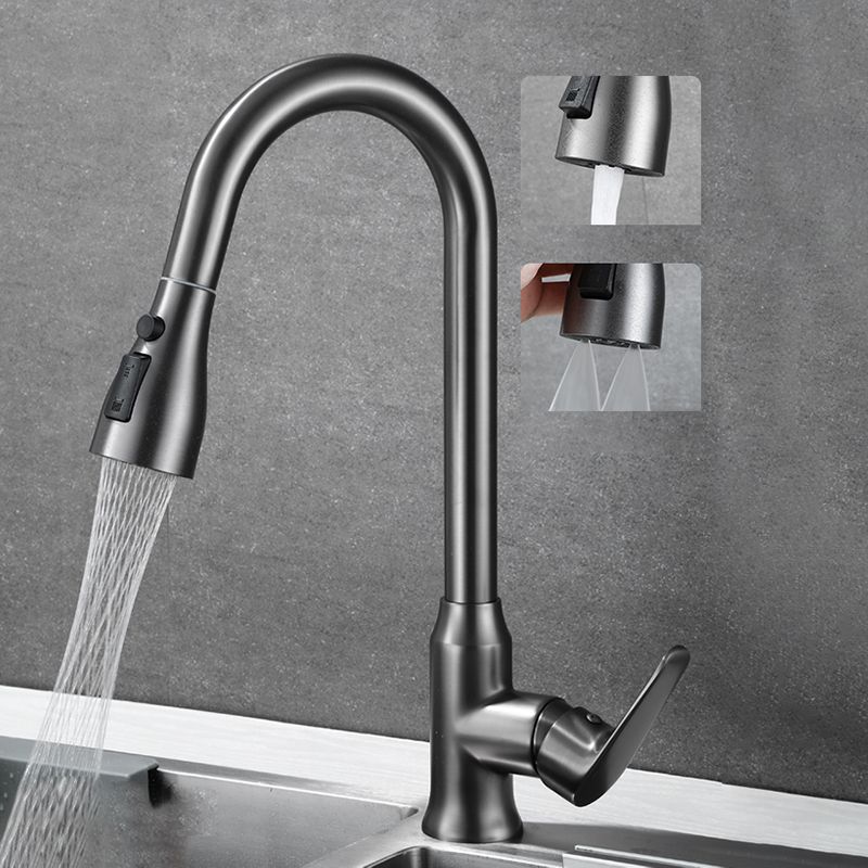 Modern Plain Kitchen Faucet Gooseneck Standard Kitchen Faucets Clearhalo 'Home Improvement' 'home_improvement' 'home_improvement_kitchen_faucets' 'Kitchen Faucets' 'Kitchen Remodel & Kitchen Fixtures' 'Kitchen Sinks & Faucet Components' 'kitchen_faucets' 1200x1200_620c19cc-db61-4675-8565-ae48999a73a1