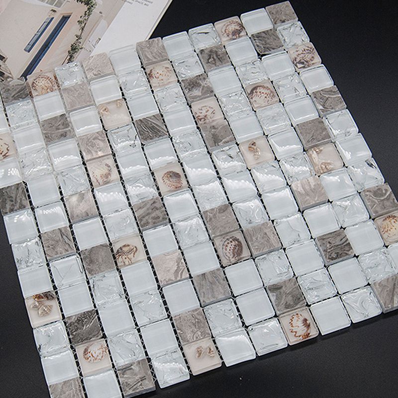 Modern Mosaic Tile Glass Brick Look Wall & Floor Tile with Square Shape Clearhalo 'Floor Tiles & Wall Tiles' 'floor_tiles_wall_tiles' 'Flooring 'Home Improvement' 'home_improvement' 'home_improvement_floor_tiles_wall_tiles' Walls and Ceiling' 1200x1200_620e7950-2ac3-40bd-93c1-a359c68c658b