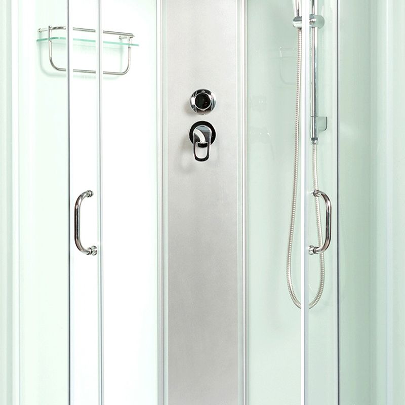 Double Sliding Shower Stall Semi-Frameless 82.5" H Shower Stall in White Clearhalo 'Bathroom Remodel & Bathroom Fixtures' 'Home Improvement' 'home_improvement' 'home_improvement_shower_stalls_enclosures' 'Shower Stalls & Enclosures' 'shower_stalls_enclosures' 'Showers & Bathtubs' 1200x1200_62125b53-f2b6-4fdc-b015-52f805fbdda6
