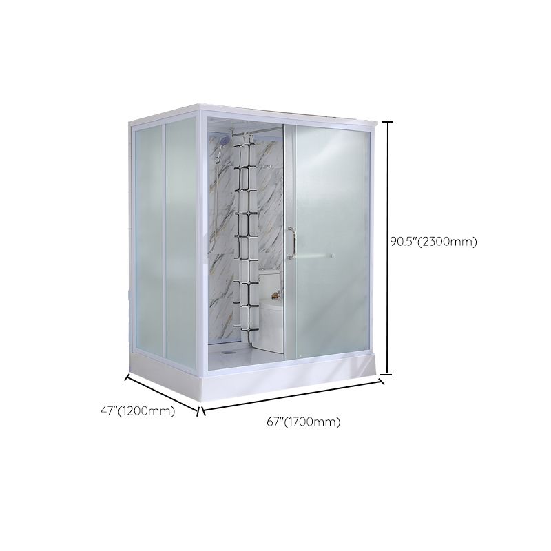 Contemporary Shower Stall Frosted Tempered Glass Rectangle Shower Stall with Ceiling Clearhalo 'Bathroom Remodel & Bathroom Fixtures' 'Home Improvement' 'home_improvement' 'home_improvement_shower_stalls_enclosures' 'Shower Stalls & Enclosures' 'shower_stalls_enclosures' 'Showers & Bathtubs' 1200x1200_62174896-c6ee-4a25-972f-2a3ec00fa932