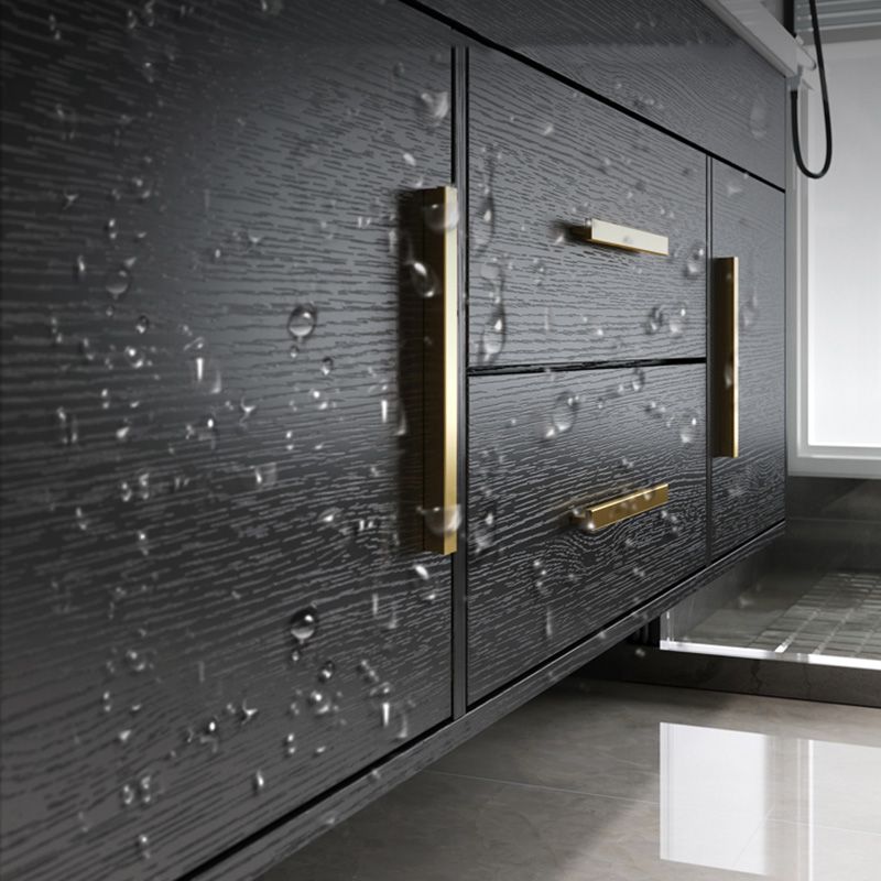 Single-Sink Black Solid Wood Modern Open Console with Sink Set Clearhalo 'Bathroom Remodel & Bathroom Fixtures' 'Bathroom Vanities' 'bathroom_vanities' 'Home Improvement' 'home_improvement' 'home_improvement_bathroom_vanities' 1200x1200_6227021b-ded1-4cac-9133-0a7781b21a27