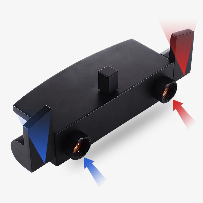 Modern Bathroom Faucet Two Handle Copper Wall Mounted Bath Faucet Trim Clearhalo 'Bathroom Remodel & Bathroom Fixtures' 'Bathtub Faucets' 'bathtub_faucets' 'Home Improvement' 'home_improvement' 'home_improvement_bathtub_faucets' 1200x1200_622afa44-20a0-4a31-b07c-b954ea7684bc