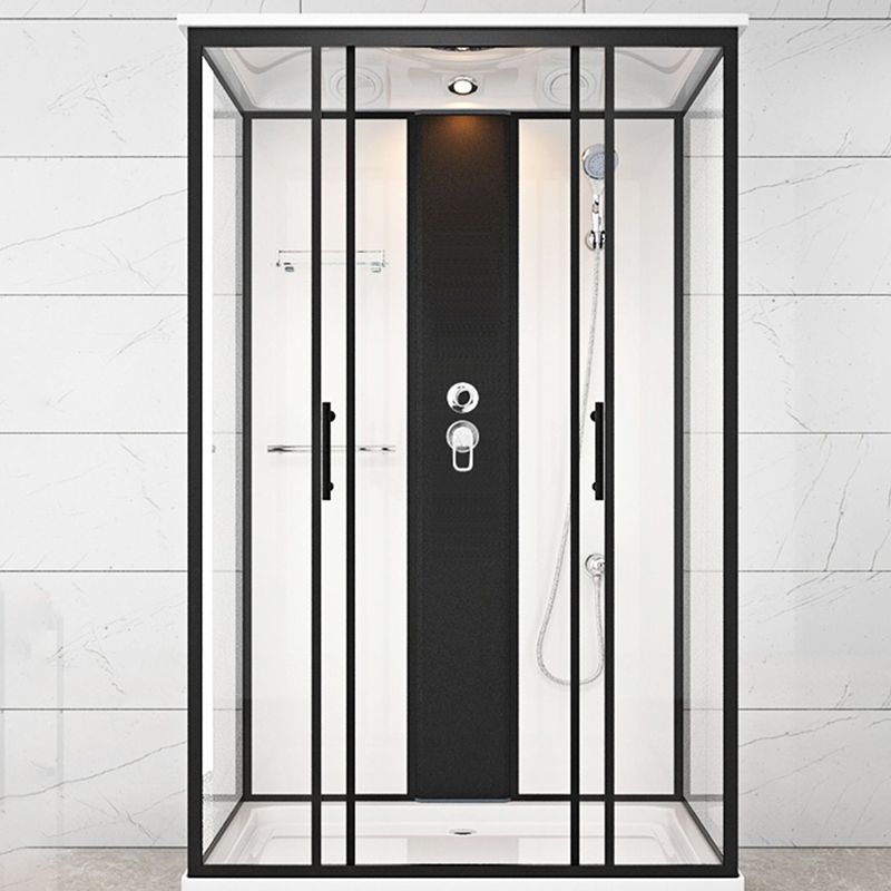 Contemporary Shower Stall Black Framed Tempered Glass Shower Stall Clearhalo 'Bathroom Remodel & Bathroom Fixtures' 'Home Improvement' 'home_improvement' 'home_improvement_shower_stalls_enclosures' 'Shower Stalls & Enclosures' 'shower_stalls_enclosures' 'Showers & Bathtubs' 1200x1200_622bcaf7-3f8d-4002-b769-c7361272e278