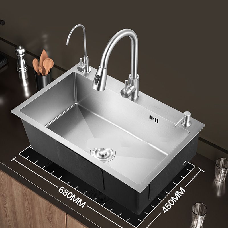 Contemporary Style Kitchen Sink Stainless Steel Colorfast Drop-In Kitchen Sink Clearhalo 'Home Improvement' 'home_improvement' 'home_improvement_kitchen_sinks' 'Kitchen Remodel & Kitchen Fixtures' 'Kitchen Sinks & Faucet Components' 'Kitchen Sinks' 'kitchen_sinks' 1200x1200_6233bdc7-726d-4a23-a3cd-3c00a14f4d8b