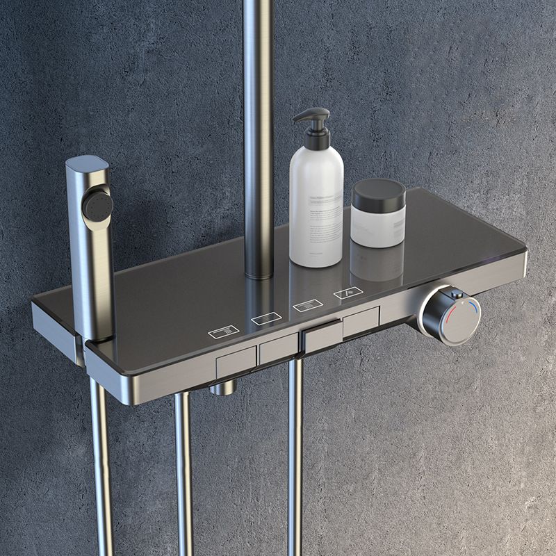 Modern Wall Mounted Adjustable Water Flow Shower Faucet Shower Hose Shower System Clearhalo 'Bathroom Remodel & Bathroom Fixtures' 'Home Improvement' 'home_improvement' 'home_improvement_shower_faucets' 'Shower Faucets & Systems' 'shower_faucets' 'Showers & Bathtubs Plumbing' 'Showers & Bathtubs' 1200x1200_623ea91d-df25-473b-8c22-99e1f19894ce