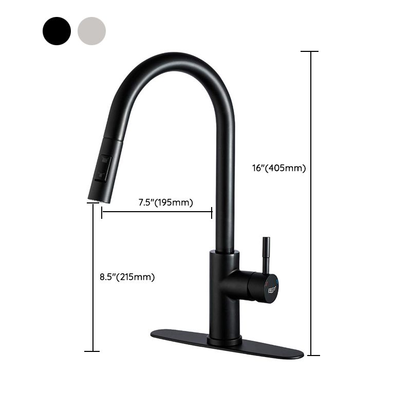 304 Stainless Steel Kitchen Faucet 3-Function Spray High Arc with Pull down Sprayer Clearhalo 'Home Improvement' 'home_improvement' 'home_improvement_kitchen_faucets' 'Kitchen Faucets' 'Kitchen Remodel & Kitchen Fixtures' 'Kitchen Sinks & Faucet Components' 'kitchen_faucets' 1200x1200_6246c59a-6ce6-4b7b-9196-8dedffe9ba6a