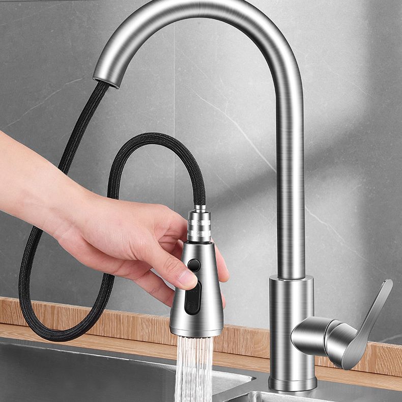 Pull Out Kitchen Faucet Single Handle Faucet with Pull Out Sprayer Clearhalo 'Home Improvement' 'home_improvement' 'home_improvement_kitchen_faucets' 'Kitchen Faucets' 'Kitchen Remodel & Kitchen Fixtures' 'Kitchen Sinks & Faucet Components' 'kitchen_faucets' 1200x1200_625029c1-721e-4215-bf5b-88847402997f