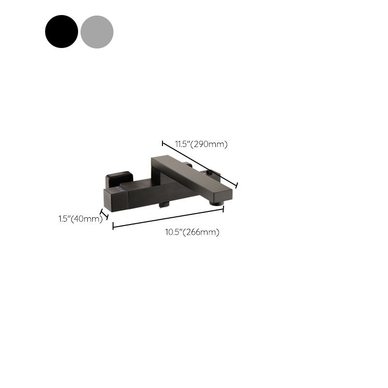 Modern Tub Spouts Copper Wall Mounted with Hand Shower and Knob Handles Tub Filler Clearhalo 'Bathroom Remodel & Bathroom Fixtures' 'Bathtub Faucets' 'bathtub_faucets' 'Home Improvement' 'home_improvement' 'home_improvement_bathtub_faucets' 1200x1200_62538bbb-70d0-4875-8213-c44fdf327ff1