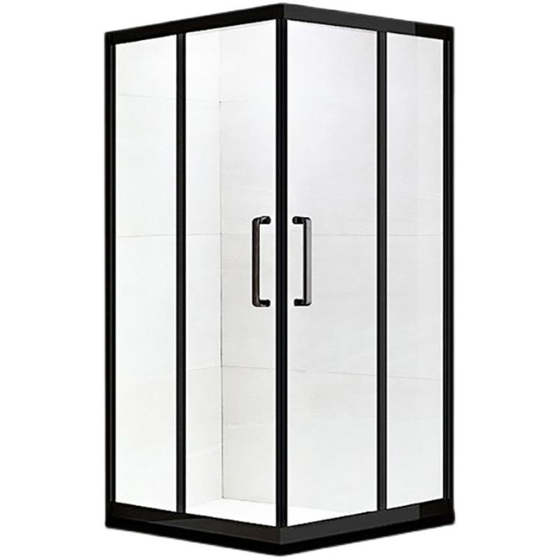 Framed Black Shower Enclosure Clear Easy Clean Glass Shower Enclosure Clearhalo 'Bathroom Remodel & Bathroom Fixtures' 'Home Improvement' 'home_improvement' 'home_improvement_shower_stalls_enclosures' 'Shower Stalls & Enclosures' 'shower_stalls_enclosures' 'Showers & Bathtubs' 1200x1200_626b2f68-7a1b-4859-a63a-36667e64457c