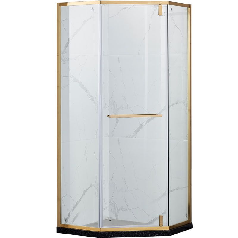 Pivot Tempered Glass Shower Door, Diamond Shape Stainless Steel Frame Shower Door Clearhalo 'Bathroom Remodel & Bathroom Fixtures' 'Home Improvement' 'home_improvement' 'home_improvement_shower_tub_doors' 'Shower and Tub Doors' 'shower_tub_doors' 'Showers & Bathtubs' 1200x1200_627d0b4e-d1cb-4148-a623-0d572b3b5bdb