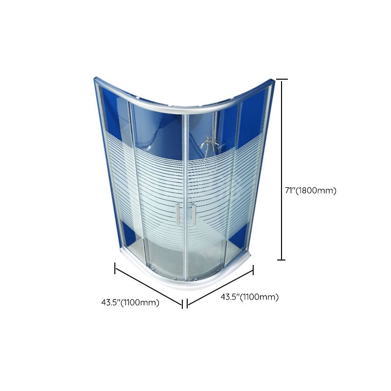 Round Double Sliding Door Shower Enclosure Tempered Glass Shower Enclosure Clearhalo 'Bathroom Remodel & Bathroom Fixtures' 'Home Improvement' 'home_improvement' 'home_improvement_shower_stalls_enclosures' 'Shower Stalls & Enclosures' 'shower_stalls_enclosures' 'Showers & Bathtubs' 1200x1200_627ed431-57f3-4dc0-920b-fccdb8714f1c