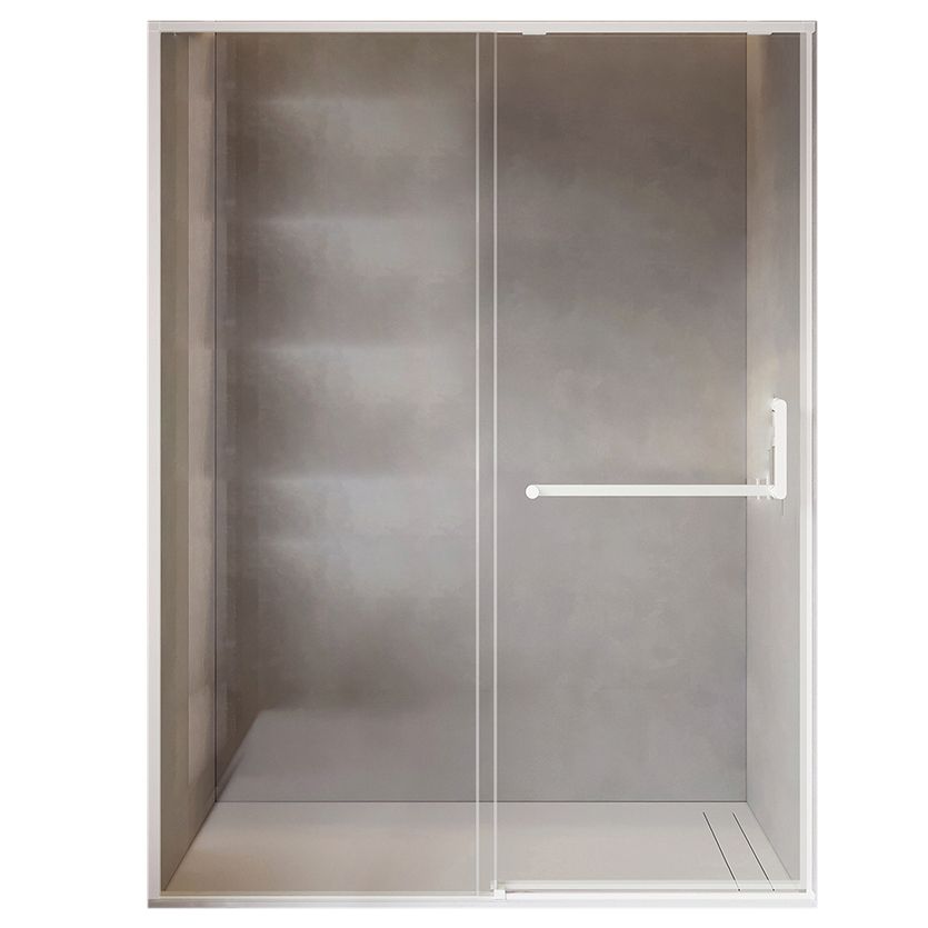 Semi Frameless Shower Bath Door Single Sliding Tempered Shower Doors Clearhalo 'Bathroom Remodel & Bathroom Fixtures' 'Home Improvement' 'home_improvement' 'home_improvement_shower_tub_doors' 'Shower and Tub Doors' 'shower_tub_doors' 'Showers & Bathtubs' 1200x1200_6290dfd6-d8c3-481e-b828-75a5cf2ba995