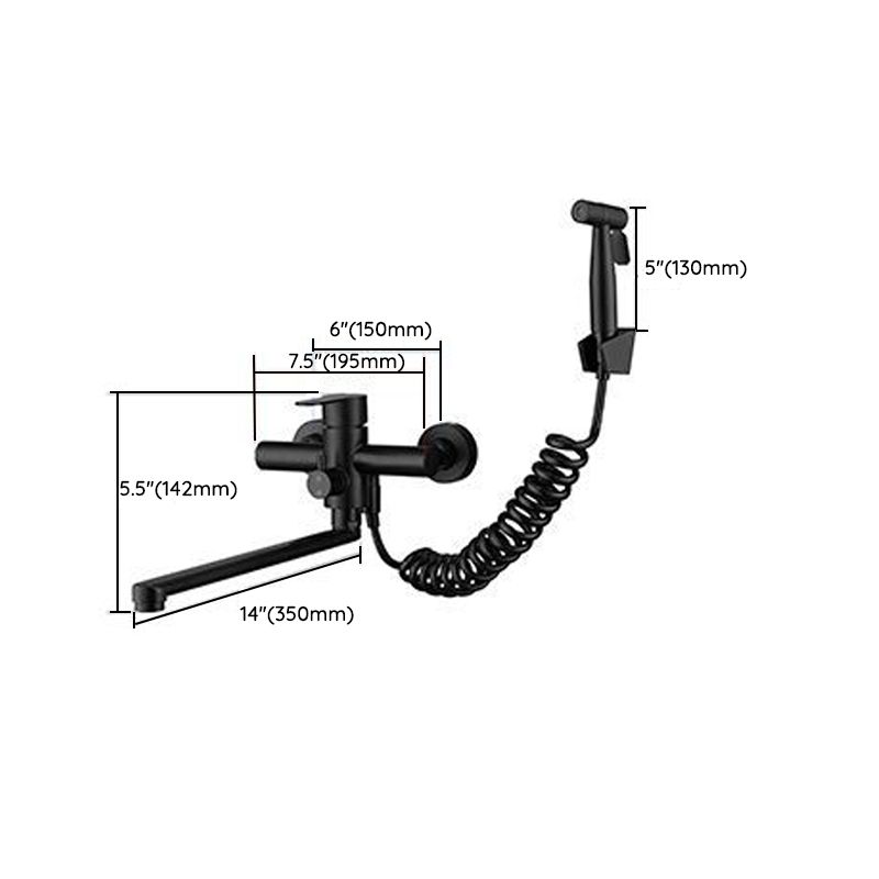 Low Profile Bridge-Style Kitchen Faucet 304 Stainless Steel Swivel Spout with Side Spray Clearhalo 'Home Improvement' 'home_improvement' 'home_improvement_kitchen_faucets' 'Kitchen Faucets' 'Kitchen Remodel & Kitchen Fixtures' 'Kitchen Sinks & Faucet Components' 'kitchen_faucets' 1200x1200_62c40d93-be5a-46cb-afe7-3280c9576339