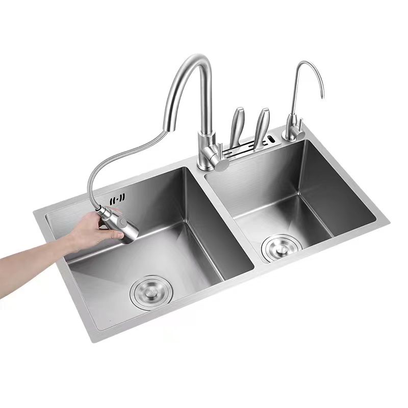 Modern Style Kitchen Sink Drop-In Noise-cancelling Design Kitchen Double Sink Clearhalo 'Home Improvement' 'home_improvement' 'home_improvement_kitchen_sinks' 'Kitchen Remodel & Kitchen Fixtures' 'Kitchen Sinks & Faucet Components' 'Kitchen Sinks' 'kitchen_sinks' 1200x1200_62cc8acb-6309-40a9-a9fb-60d26a601a89