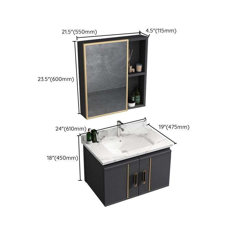 Modern Bathroom Vanity Set Wall Mount Bathroom Sink Vanity with Mirror Clearhalo 'Bathroom Remodel & Bathroom Fixtures' 'Bathroom Vanities' 'bathroom_vanities' 'Home Improvement' 'home_improvement' 'home_improvement_bathroom_vanities' 1200x1200_62f41b3d-20ee-4074-ae1a-6320df7f971c