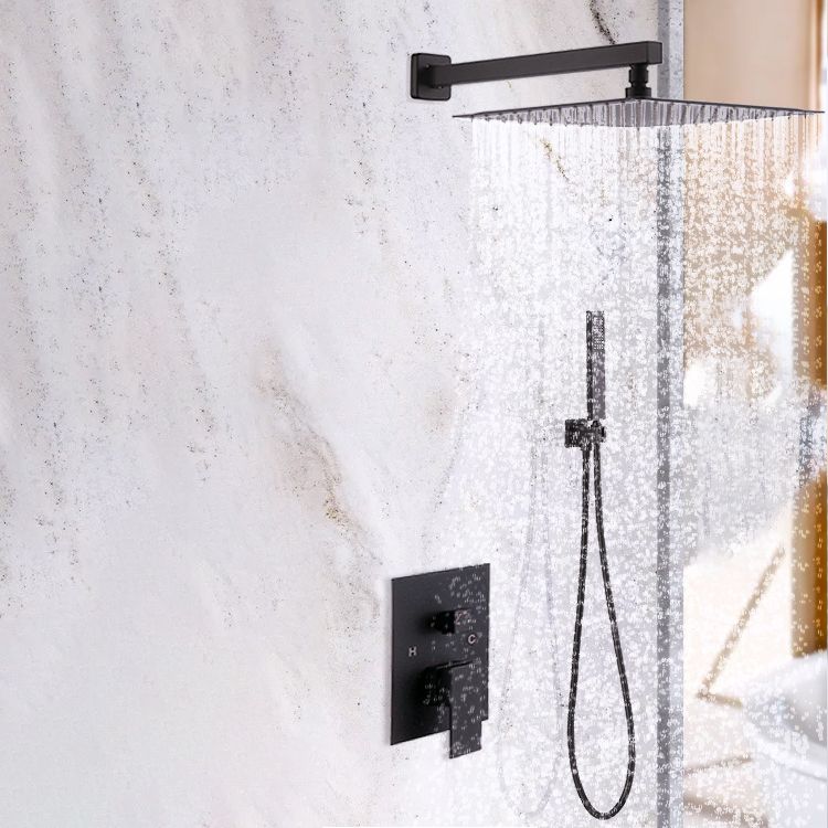 Shower System Square Handheld Shower Knot Handle Shower Trim Clearhalo 'Bathroom Remodel & Bathroom Fixtures' 'Home Improvement' 'home_improvement' 'home_improvement_shower_faucets' 'Shower Faucets & Systems' 'shower_faucets' 'Showers & Bathtubs Plumbing' 'Showers & Bathtubs' 1200x1200_630d0b72-b41b-40a5-95b8-eb677ac10857