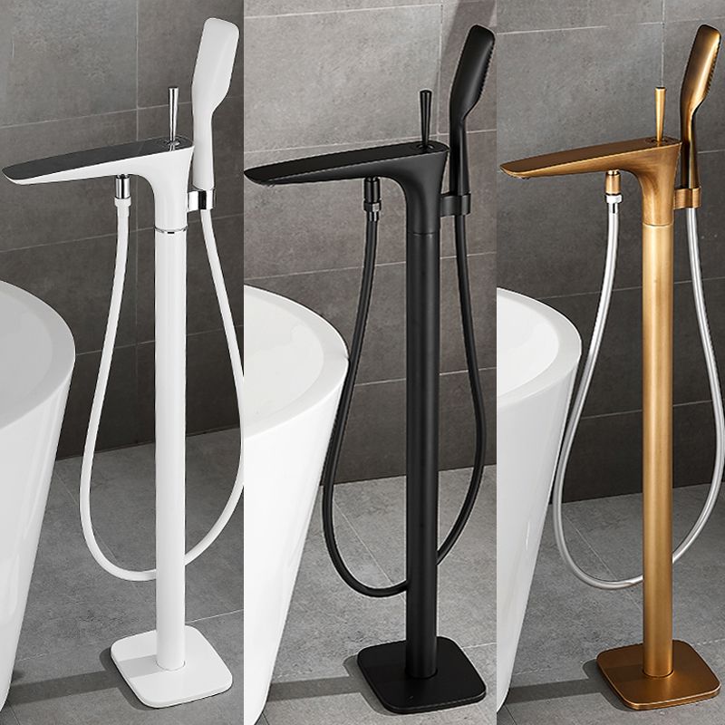 Contemporary Bathroom Faucet Floor Mounted Copper One Handle Fixed Freestanding Tub Filler Clearhalo 'Bathroom Remodel & Bathroom Fixtures' 'Bathtub Faucets' 'bathtub_faucets' 'Home Improvement' 'home_improvement' 'home_improvement_bathtub_faucets' 1200x1200_631f47b1-5cf2-4326-ab62-481fb79045e3