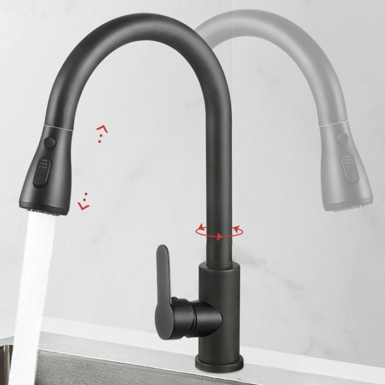 Modern Style Kitchen Faucet 304 Stainless Steel High Arc Pull Down Kitchen Faucet Clearhalo 'Home Improvement' 'home_improvement' 'home_improvement_kitchen_faucets' 'Kitchen Faucets' 'Kitchen Remodel & Kitchen Fixtures' 'Kitchen Sinks & Faucet Components' 'kitchen_faucets' 1200x1200_632f1701-b7a7-4b0e-8826-077c3e7ac0f4