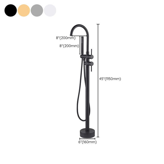 Modern Style Freestanding Bathtub Faucet Brass Floor Mounted Freestanding Faucet Clearhalo 'Bathroom Remodel & Bathroom Fixtures' 'Bathtub Faucets' 'bathtub_faucets' 'Home Improvement' 'home_improvement' 'home_improvement_bathtub_faucets' 1200x1200_635d11e8-efa3-42ef-ac13-4a506bd1203e