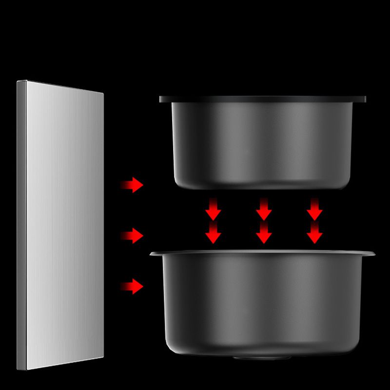 Modern Style Kitchen Sink Stainless Steel Round Kitchen Sink with Drain Strainer Kit Clearhalo 'Home Improvement' 'home_improvement' 'home_improvement_kitchen_sinks' 'Kitchen Remodel & Kitchen Fixtures' 'Kitchen Sinks & Faucet Components' 'Kitchen Sinks' 'kitchen_sinks' 1200x1200_63641eeb-e750-4447-8843-c5339d876d97