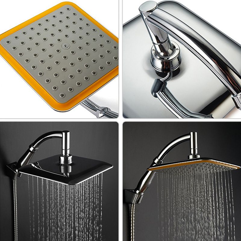 Modern Square Shower Head Combo Chrome Rain Fall Shower Head Clearhalo 'Bathroom Remodel & Bathroom Fixtures' 'Home Improvement' 'home_improvement' 'home_improvement_shower_heads' 'Shower Heads' 'shower_heads' 'Showers & Bathtubs Plumbing' 'Showers & Bathtubs' 1200x1200_636fc9a0-af6a-4464-99a4-327e319c5222