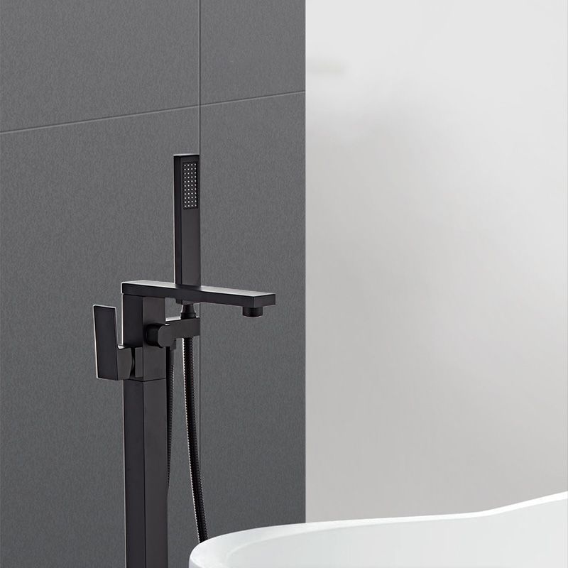 Modern Floor Mounted Freestanding Faucet 1-Handle Fixed Bath Filler Trim Clearhalo 'Bathroom Remodel & Bathroom Fixtures' 'Bathtub Faucets' 'bathtub_faucets' 'Home Improvement' 'home_improvement' 'home_improvement_bathtub_faucets' 1200x1200_637bb132-366a-47aa-969a-1bf6a4a8997a