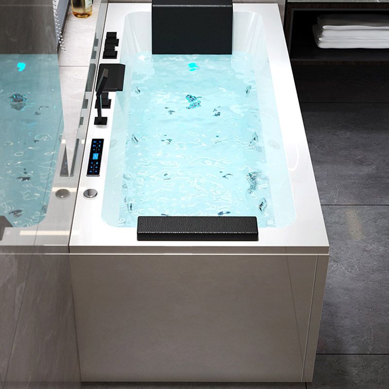 Modern Style Alcove Bath Tub Acrylic Rectangular Bathroom Bathtub with Faucet Clearhalo 'Bathroom Remodel & Bathroom Fixtures' 'Bathtubs' 'Home Improvement' 'home_improvement' 'home_improvement_bathtubs' 'Showers & Bathtubs' 1200x1200_63831fa8-2034-48be-9142-3ab812a78c00