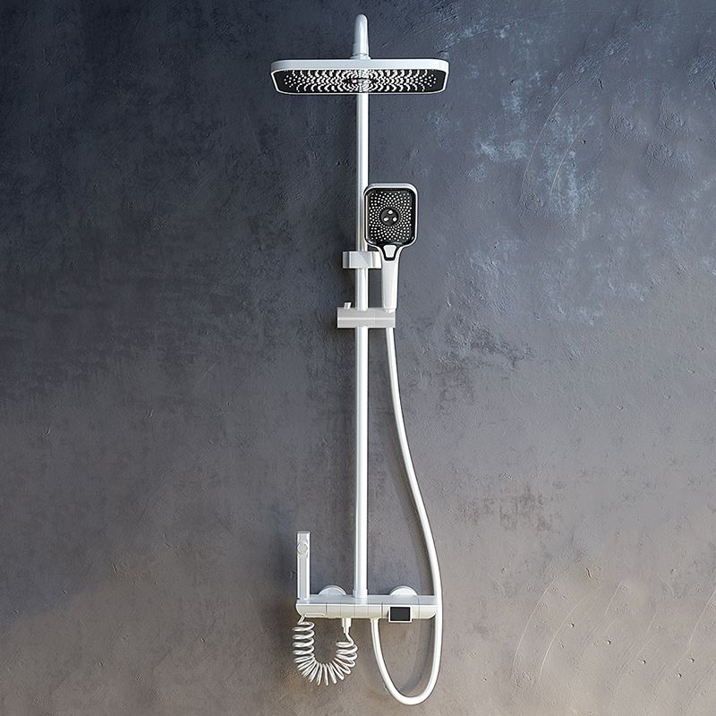 Modern Shower Trim Brass Square Handheld Shower Head Wall Mounted Shower Combo Clearhalo 'Bathroom Remodel & Bathroom Fixtures' 'Home Improvement' 'home_improvement' 'home_improvement_shower_faucets' 'Shower Faucets & Systems' 'shower_faucets' 'Showers & Bathtubs Plumbing' 'Showers & Bathtubs' 1200x1200_63a028a6-debc-4eeb-aeb9-c38fc928def4