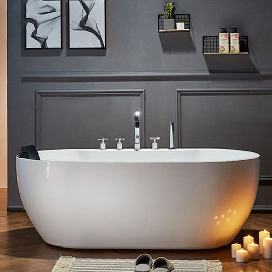 Modern Oval Bath Tub White Acrylic Bathtub with Faucet for Bathroom Clearhalo 'Bathroom Remodel & Bathroom Fixtures' 'Bathtubs' 'Home Improvement' 'home_improvement' 'home_improvement_bathtubs' 'Showers & Bathtubs' 1200x1200_63aae2fa-ff7a-4547-8f7d-c3f51549963b