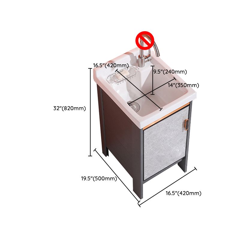 2 Doors Bathroom Vanity Freestanding Grey Rectangular Single Sink Metal Frame Bath Vanity Clearhalo 'Bathroom Remodel & Bathroom Fixtures' 'Bathroom Vanities' 'bathroom_vanities' 'Home Improvement' 'home_improvement' 'home_improvement_bathroom_vanities' 1200x1200_63ae5e18-c8d8-49cf-8229-183fd21f825a