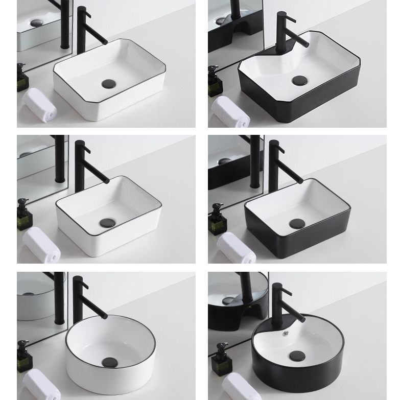 Modern Trough Bathroom Sink White and Black Trough Bathroom Sink Clearhalo 'Bathroom Remodel & Bathroom Fixtures' 'Bathroom Sinks & Faucet Components' 'Bathroom Sinks' 'bathroom_sink' 'Home Improvement' 'home_improvement' 'home_improvement_bathroom_sink' 1200x1200_63b9cc7e-4538-4fac-81a6-0ecf478b7347