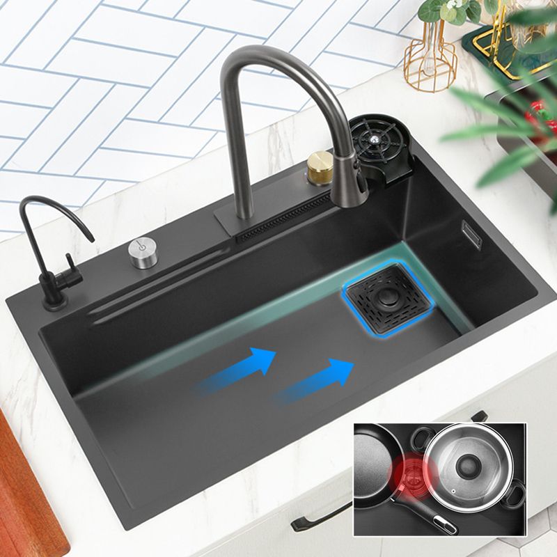 Contemporary Kitchen Sink Stainless Steel Friction Resistant Kitchen Sink with Faucet Clearhalo 'Home Improvement' 'home_improvement' 'home_improvement_kitchen_sinks' 'Kitchen Remodel & Kitchen Fixtures' 'Kitchen Sinks & Faucet Components' 'Kitchen Sinks' 'kitchen_sinks' 1200x1200_63bb8795-c5d8-488c-9d5e-c325f339472f