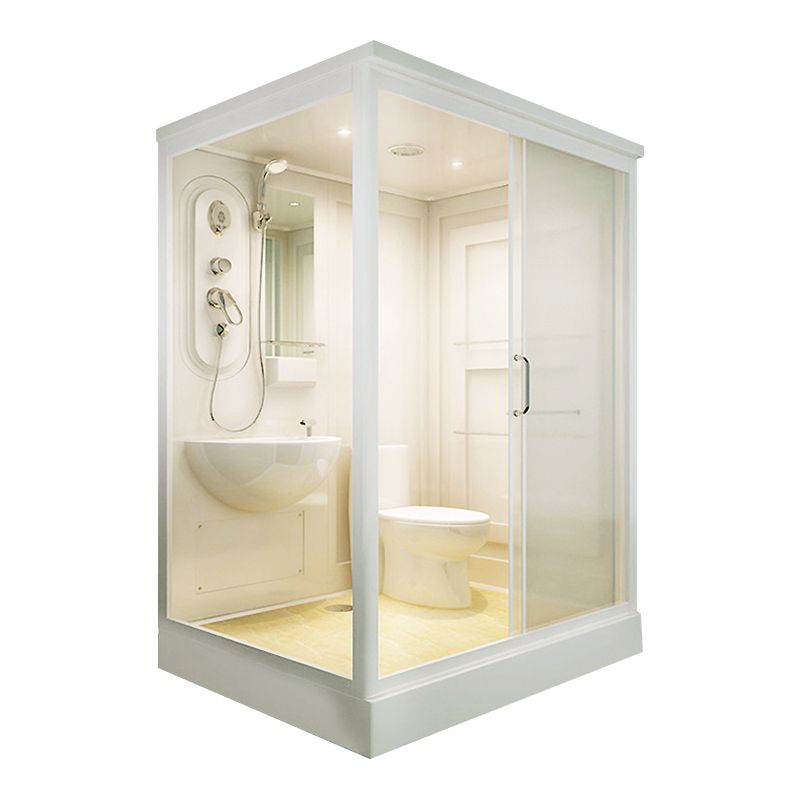 Framed Tempered Glass Shower Kit Included Framed Shower Stall in White without Toilet Clearhalo 'Bathroom Remodel & Bathroom Fixtures' 'Home Improvement' 'home_improvement' 'home_improvement_shower_stalls_enclosures' 'Shower Stalls & Enclosures' 'shower_stalls_enclosures' 'Showers & Bathtubs' 1200x1200_63be4a6e-fd8b-46a2-bd08-b82d15c33a15