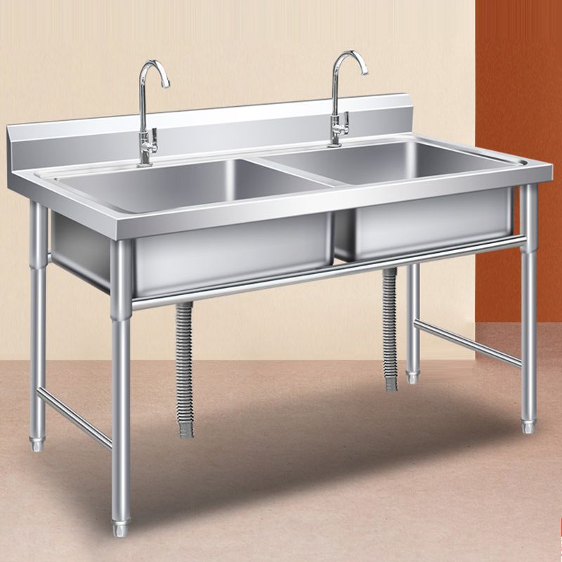 Classic Kitchen Sink Stainless Steel Workstation Sink with Faucet Clearhalo 'Home Improvement' 'home_improvement' 'home_improvement_kitchen_sinks' 'Kitchen Remodel & Kitchen Fixtures' 'Kitchen Sinks & Faucet Components' 'Kitchen Sinks' 'kitchen_sinks' 1200x1200_63c2be68-f99c-402b-83e3-3921a79fb85f