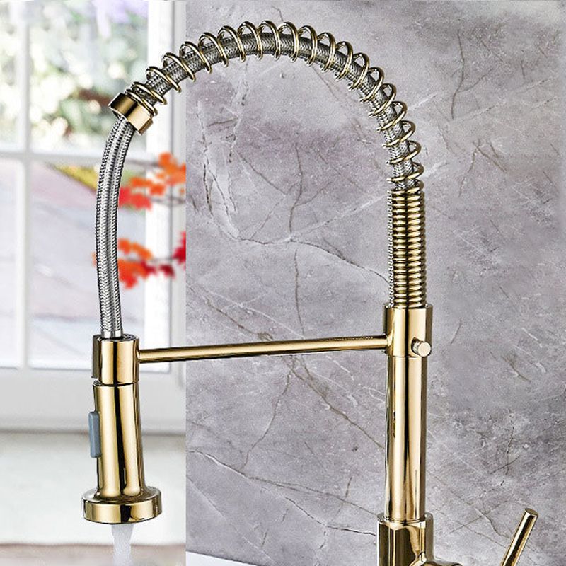 Contemporary Kitchen Faucet Copper Single Handle High Arc Spring Spout Kitchen Faucet Clearhalo 'Home Improvement' 'home_improvement' 'home_improvement_kitchen_faucets' 'Kitchen Faucets' 'Kitchen Remodel & Kitchen Fixtures' 'Kitchen Sinks & Faucet Components' 'kitchen_faucets' 1200x1200_64191f77-7564-426f-a0d2-ded4254c2e9d