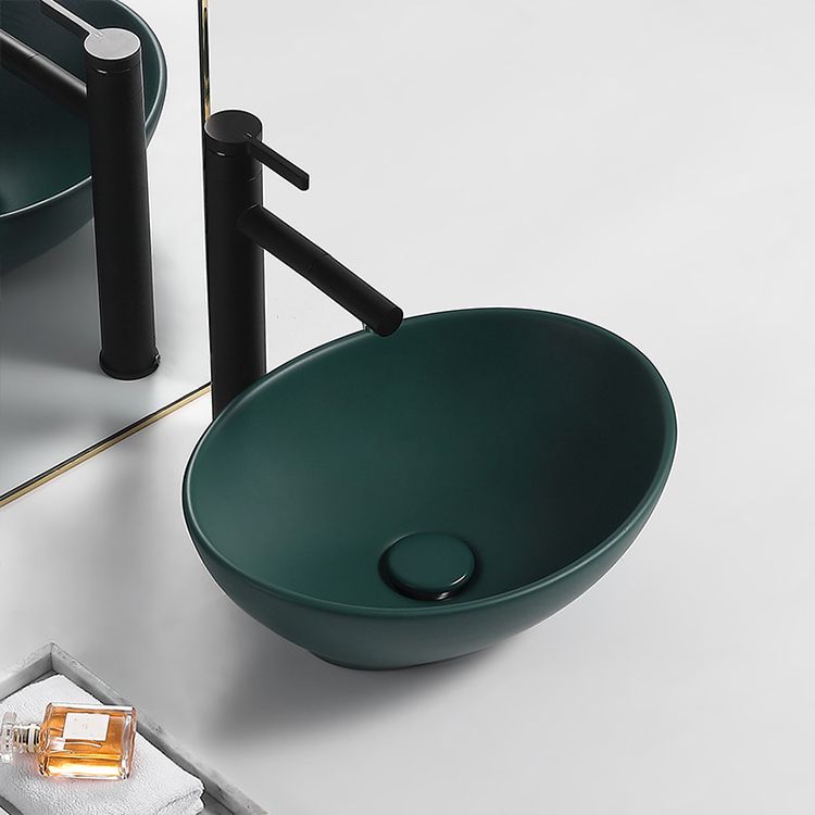 Modern Vessel Bathroom Sink Porcelain Oval with Pop-Up Drain and Faucet Vessel Sink Clearhalo 'Bathroom Remodel & Bathroom Fixtures' 'Bathroom Sinks & Faucet Components' 'Bathroom Sinks' 'bathroom_sink' 'Home Improvement' 'home_improvement' 'home_improvement_bathroom_sink' 1200x1200_641ea060-bb66-4559-929d-300015701b2e