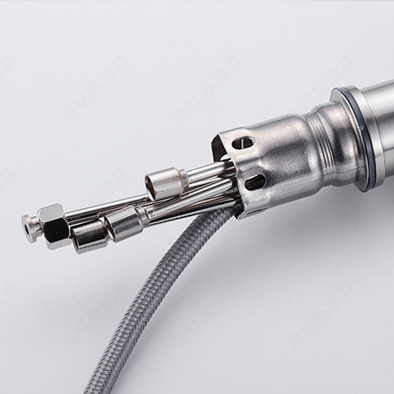 1 Hole Kitchen Faucets Metal Pulldown Sprayer Kitchen Faucet with Double Handles Clearhalo 'Home Improvement' 'home_improvement' 'home_improvement_kitchen_faucets' 'Kitchen Faucets' 'Kitchen Remodel & Kitchen Fixtures' 'Kitchen Sinks & Faucet Components' 'kitchen_faucets' 1200x1200_64314b03-c9e7-4a81-9d5c-b66b7931a0f0