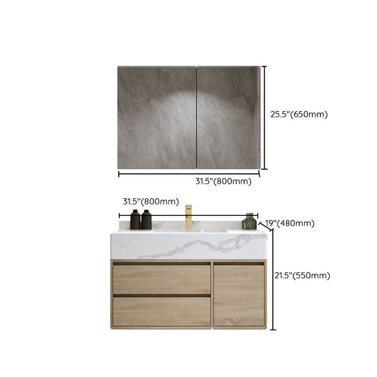 Modern Wall Mount Bathroom Vanity Set Wood Sink Vanity with Mirror Clearhalo 'Bathroom Remodel & Bathroom Fixtures' 'Bathroom Vanities' 'bathroom_vanities' 'Home Improvement' 'home_improvement' 'home_improvement_bathroom_vanities' 1200x1200_64449012-a87f-4e0a-bd2b-1e7c6cd67cc4