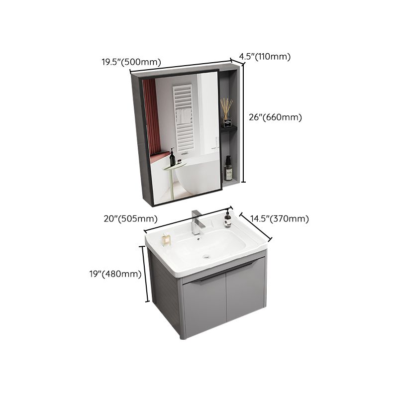 Single Sink Bathroom Vanity Modern Metal Base Rectangular Wall Mount Vanity Set Clearhalo 'Bathroom Remodel & Bathroom Fixtures' 'Bathroom Vanities' 'bathroom_vanities' 'Home Improvement' 'home_improvement' 'home_improvement_bathroom_vanities' 1200x1200_644877f6-2ad7-4e40-8973-1552bd28ca11