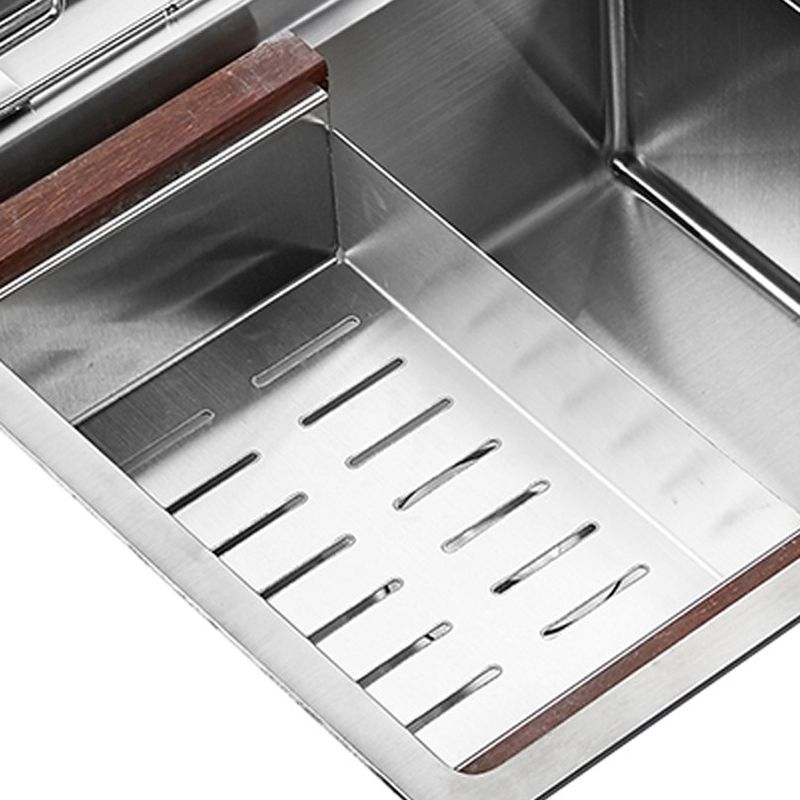 Modern Kitchen Sink Stainless Steel Double Sink with Grid and Strainer Workstation Clearhalo 'Home Improvement' 'home_improvement' 'home_improvement_kitchen_sinks' 'Kitchen Remodel & Kitchen Fixtures' 'Kitchen Sinks & Faucet Components' 'Kitchen Sinks' 'kitchen_sinks' 1200x1200_644b0a16-1b49-47fb-b05b-5283a5311979