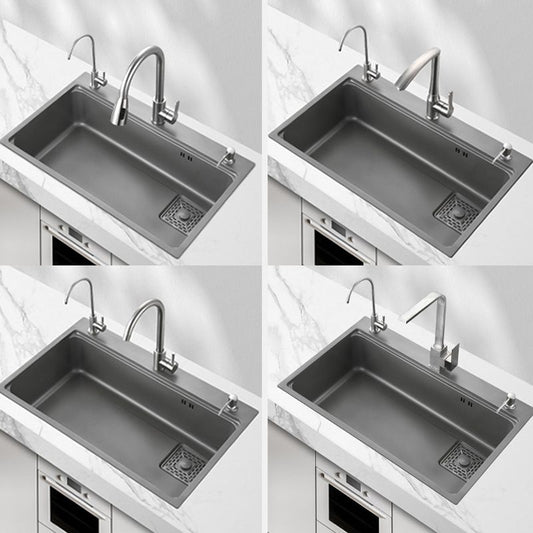 Modern Kitchen Sink Stainless Steel with Accessories and Faucet Top-Mount Workstation Sink Clearhalo 'Home Improvement' 'home_improvement' 'home_improvement_kitchen_sinks' 'Kitchen Remodel & Kitchen Fixtures' 'Kitchen Sinks & Faucet Components' 'Kitchen Sinks' 'kitchen_sinks' 1200x1200_64575e93-6551-4c15-98d2-755da3332b5f
