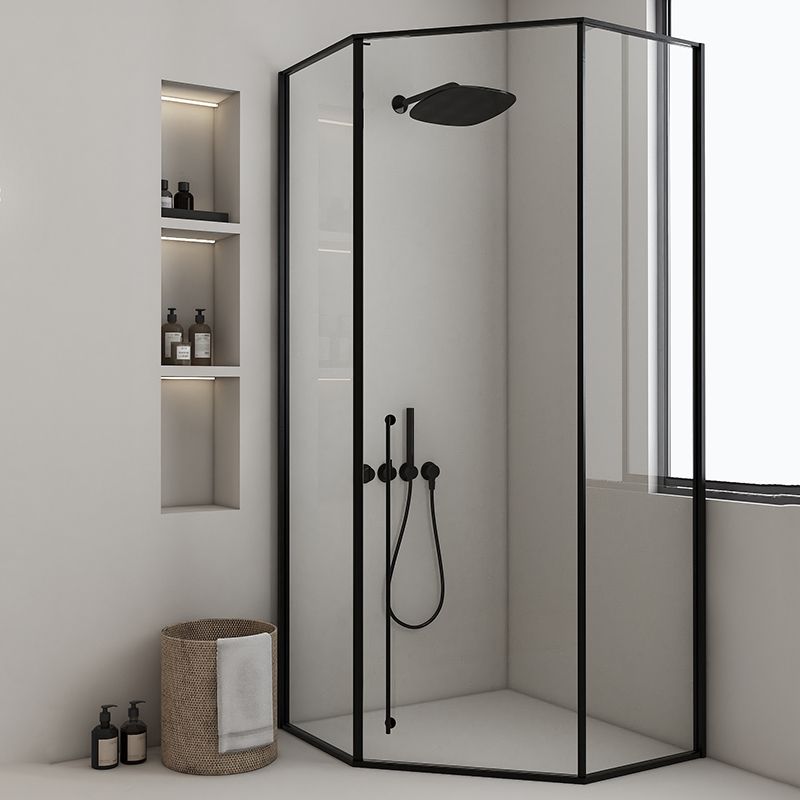 Extreme Narrow Full Frame Diamond Shape Tempered Glass Shower Door Clearhalo 'Bathroom Remodel & Bathroom Fixtures' 'Home Improvement' 'home_improvement' 'home_improvement_shower_tub_doors' 'Shower and Tub Doors' 'shower_tub_doors' 'Showers & Bathtubs' 1200x1200_645f7ede-ac42-42b2-9432-3df3c8f3099a
