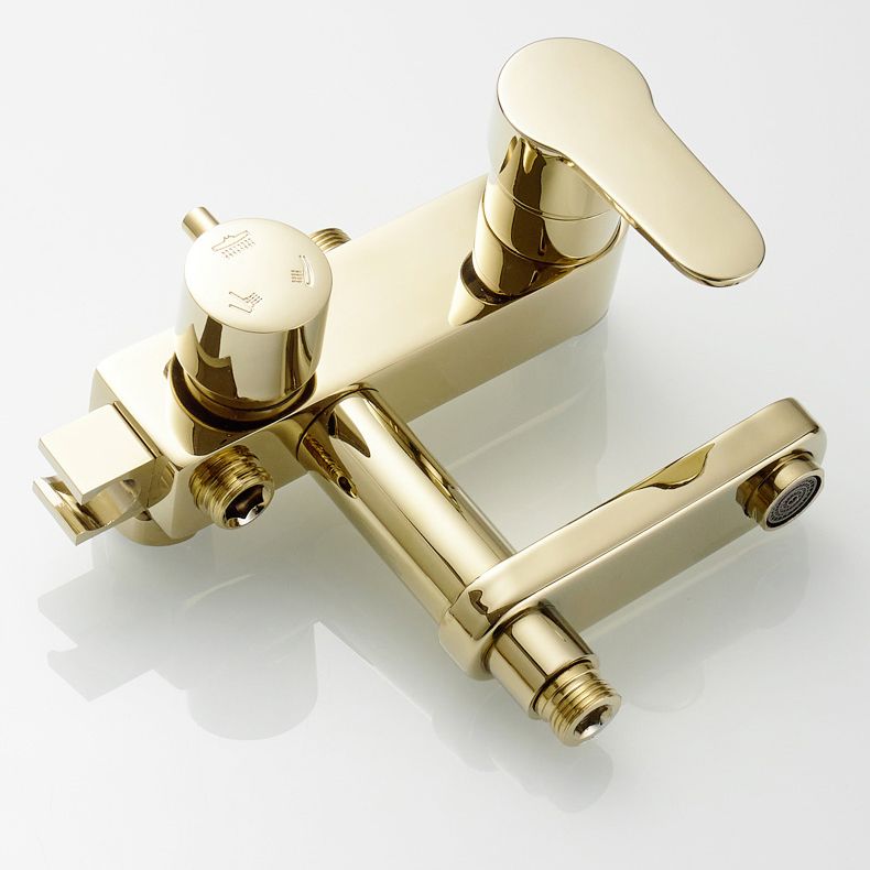 Contemporary Shower Head Combo Gold Wall Mounted Shower System Clearhalo 'Bathroom Remodel & Bathroom Fixtures' 'Home Improvement' 'home_improvement' 'home_improvement_shower_faucets' 'Shower Faucets & Systems' 'shower_faucets' 'Showers & Bathtubs Plumbing' 'Showers & Bathtubs' 1200x1200_646f6a24-1176-41db-bf9c-f1b917f2afcb