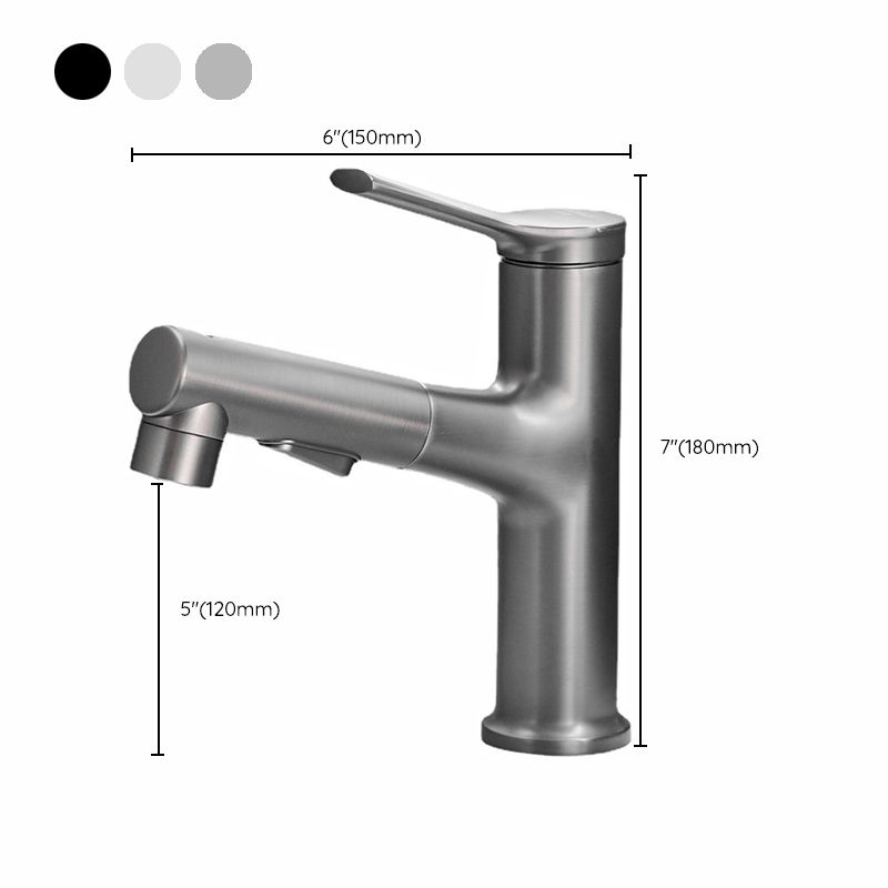 Contemporary Sink Faucet Pull-out Vessel Sink Faucet with Lever Handle Clearhalo 'Bathroom Remodel & Bathroom Fixtures' 'Bathroom Sink Faucets' 'Bathroom Sinks & Faucet Components' 'bathroom_sink_faucets' 'Home Improvement' 'home_improvement' 'home_improvement_bathroom_sink_faucets' 1200x1200_64785bcc-7f1a-4ea9-9ca3-d16f1619723f