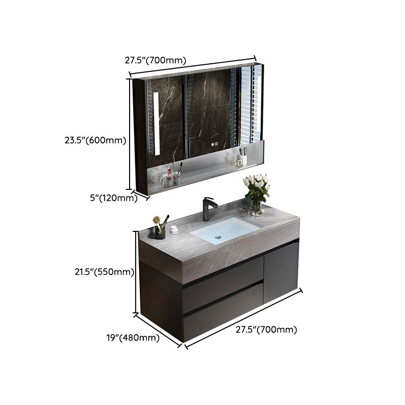 Bathroom Vanity Set Ceramic Rectangular Drawers Wall Mounted Vanity Sink Clearhalo 'Bathroom Remodel & Bathroom Fixtures' 'Bathroom Vanities' 'bathroom_vanities' 'Home Improvement' 'home_improvement' 'home_improvement_bathroom_vanities' 1200x1200_647ba5ec-6349-4bda-bf81-993f2783527e