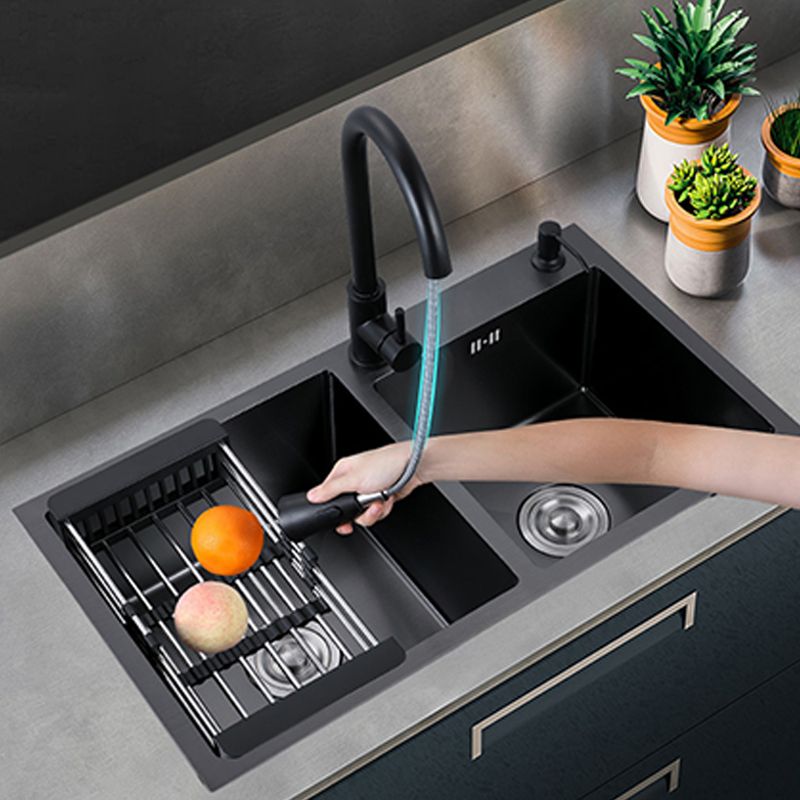 Modern Style Kitchen Sink Stainless Steel Rectangle 2 Holes Kitchen Sink Clearhalo 'Home Improvement' 'home_improvement' 'home_improvement_kitchen_sinks' 'Kitchen Remodel & Kitchen Fixtures' 'Kitchen Sinks & Faucet Components' 'Kitchen Sinks' 'kitchen_sinks' 1200x1200_6495b5af-2391-4630-a239-c184539ffbef